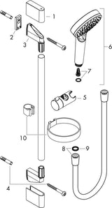 HANSGROHE Crometta Vario Brauseset weiß/chrom mit Unica´Croma Brausestange 650 mm