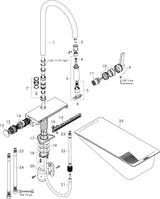 Hansgrohe HG Spültischmischer 170 Aquno Select M81 mit Ausziehbrause 3jet Chrom