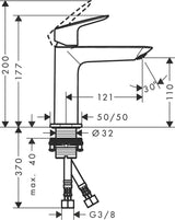 HANSGROHE HG Einhebel-Waschtischmischer 110 LOGIS mit Zugstangen-Ablaufgarnitur, chrom