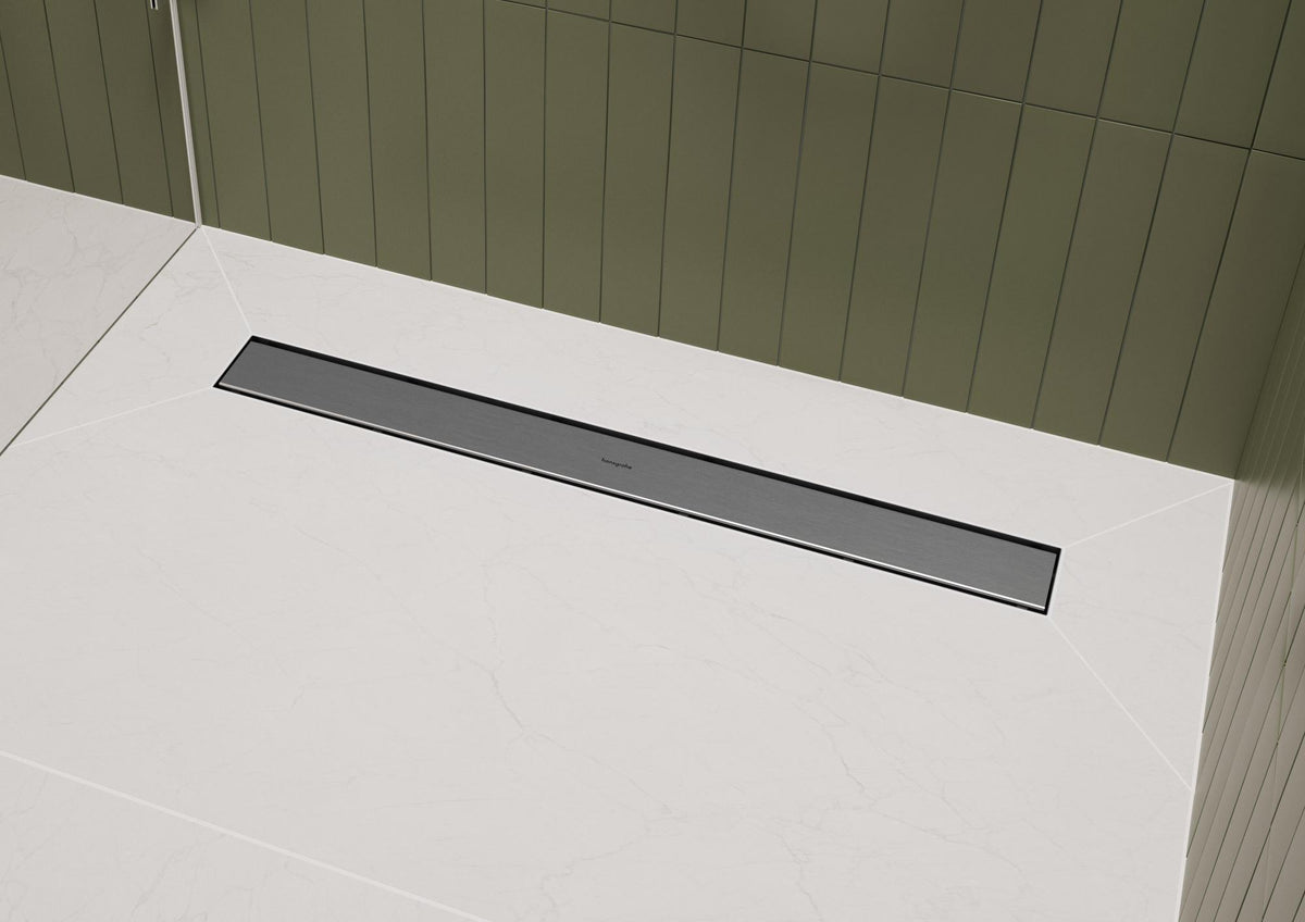 Hansgrohe RainDrain Go Komplettset Duschrinne 1200 mm rückseitig befliesbar für Stand- und flache Installation