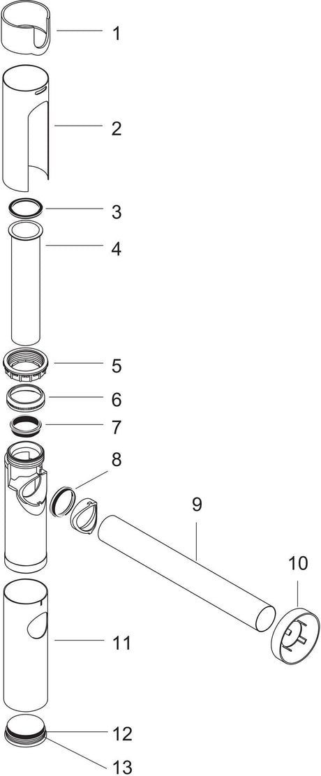 HANSGROHE Designsiphon FLOWSTAR – Flaschensiphon in brushed nickel, verstellbar 65-165 mm