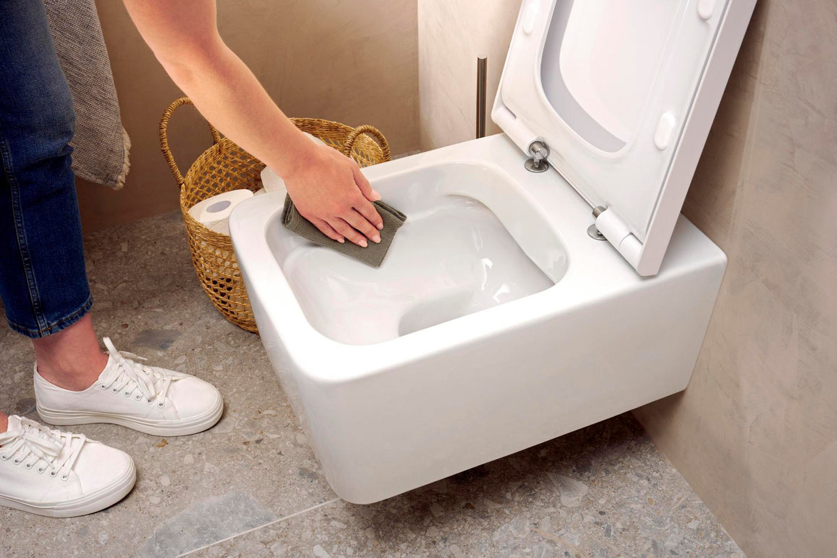 HANSGROHE Wand-WC EluPura Q weiß mit HygienEffect – spülrandlos, 4,5 Liter, inkl. Schallschutzmatte