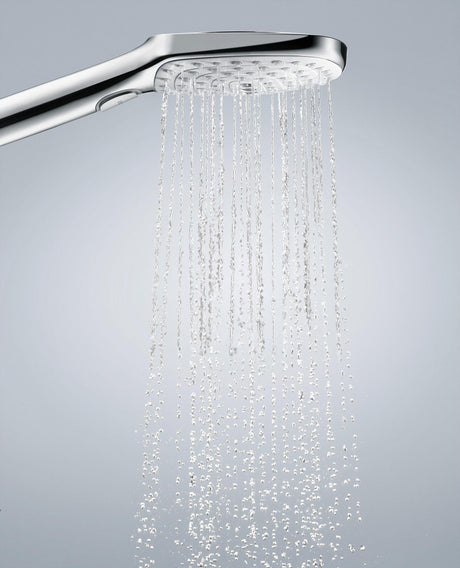 Handbrause RAINDANCE SELECT E 120 3jet von HANSGROHE – 3 Strahlarten, EcoSmart, QuickClean
