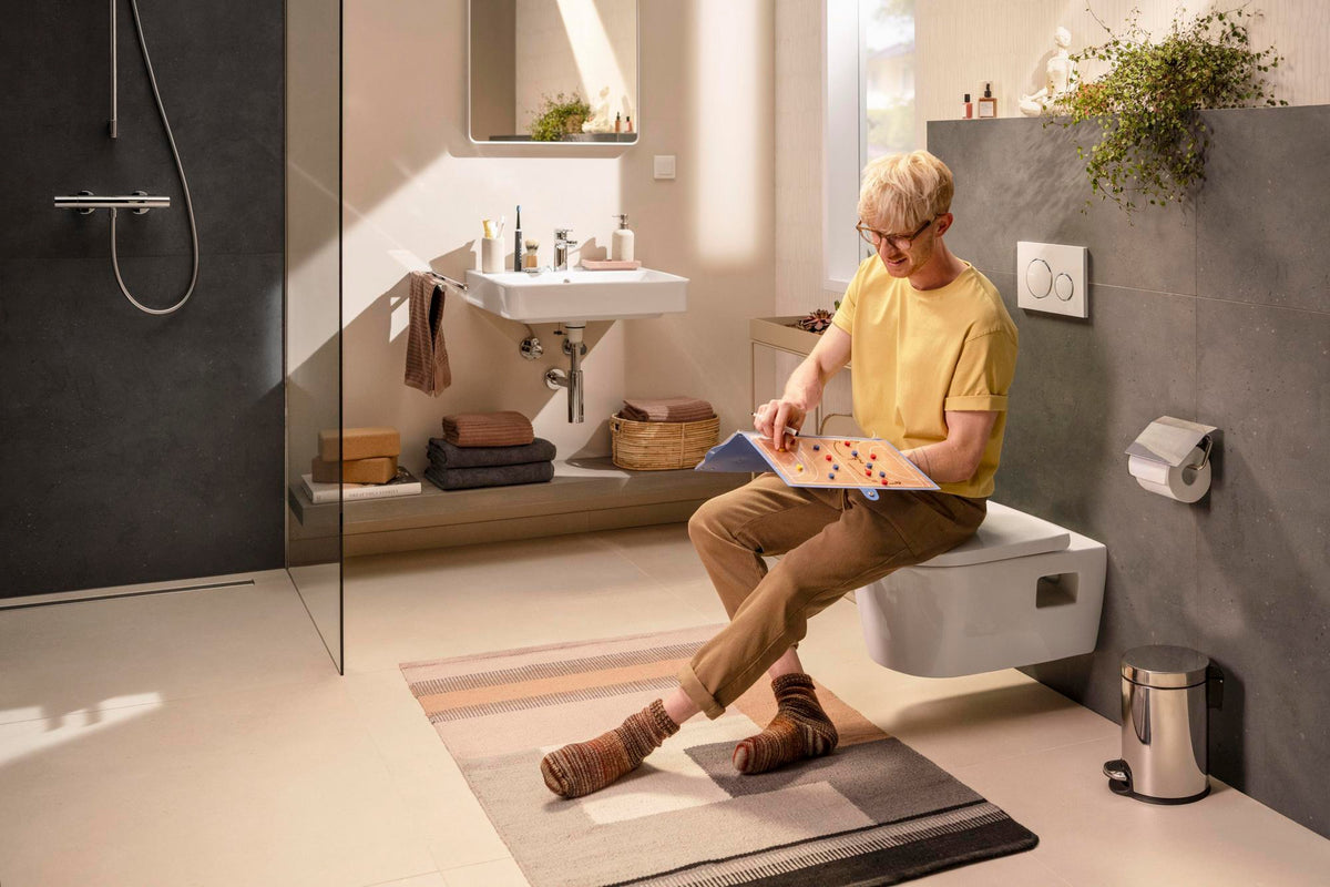HANSGROHE WC-Sitz EluPura Original S weiß – glänzend, abnehmbar, Montage von oben