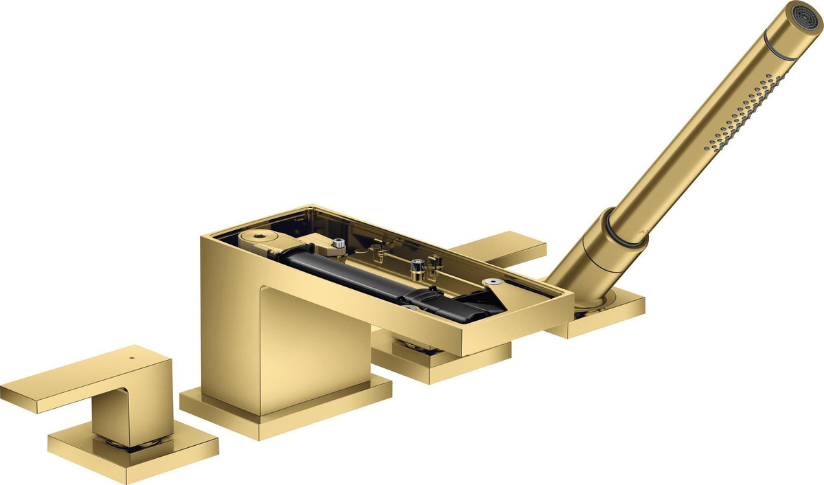 AXOR MYEDITION 4-Loch-Wannenrandarmatur ohne Platte – polished gold optic, thermostatisch