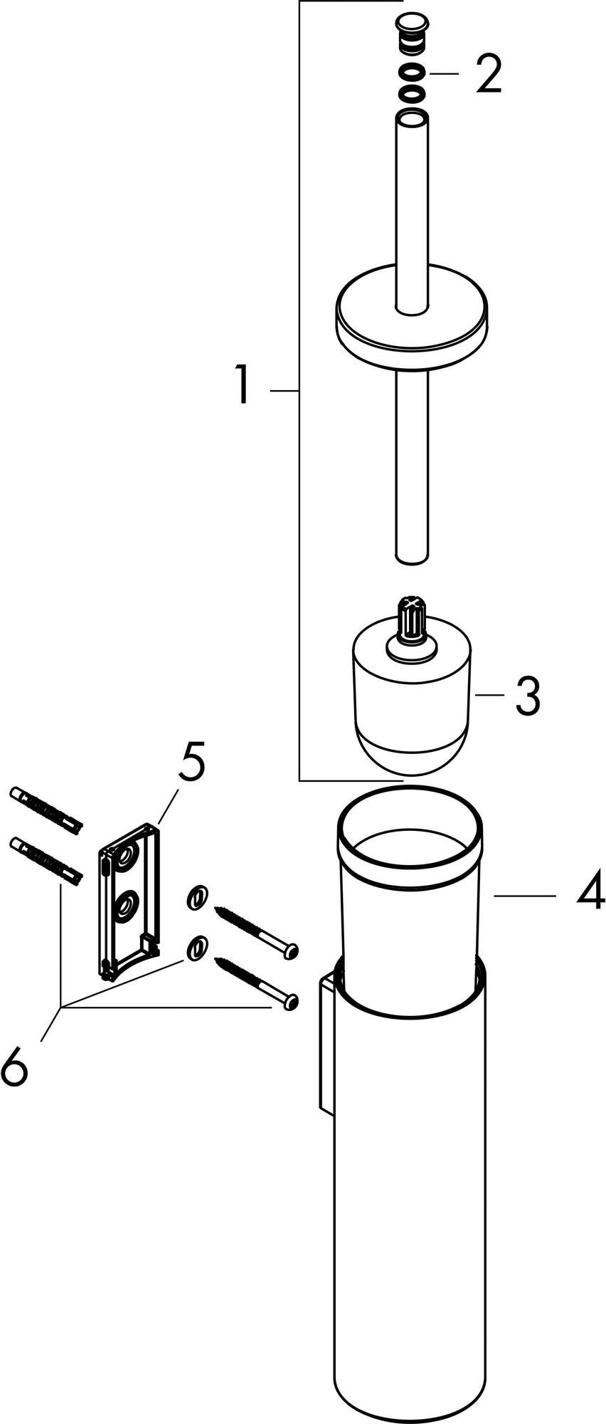 AXOR Universal Circular Toilettenbürstenhalter Wandmontage Chrom – verdeckte Befestigung, mit Deckel