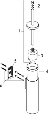 AXOR Universal Circular Toilettenbürstenhalter Wandmontage Chrom – verdeckte Befestigung, mit Deckel