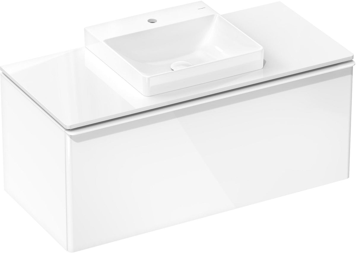 HANSGROHE Waschtischunterschrank Xelu Q 1180 mm weiß hochglanz mit SoftClose und Inneneinteilung
