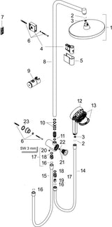 HANSGROHE Activera S Showerpipe 240 1jet EcoSmart Reno Varia chrom – Duschsystem mit Kopf- und Handbrause