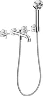 AXOR One 3-Loch Wannenarmatur Unterputz mit Handbrause – Kreuzgriff Chrom