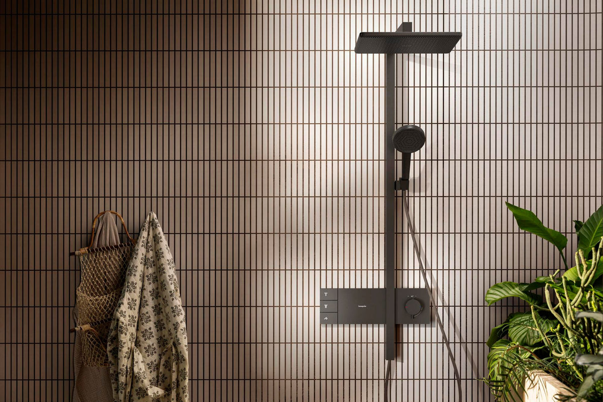 HANSGROHE Raindance Alive Q 210/340 2jet Duschsystem mit Thermostat – Schwarz