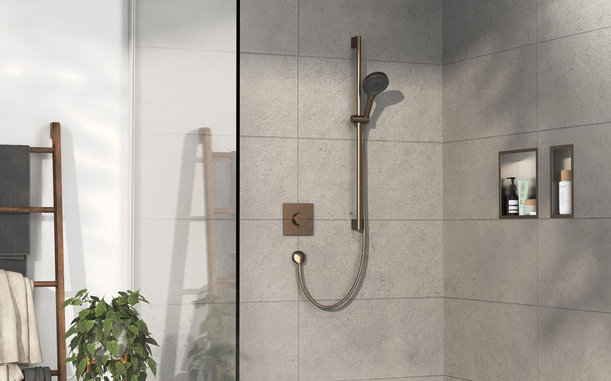 HANSGROHE ShowerSelect Comfort E Thermostat Fertigmontageset, Aufputz Chrom, 1 Verbraucher