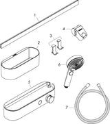 HANSGROHE WallStoris 105 Duschsystem Set mattschwarz mit Thermostat und Handbrause