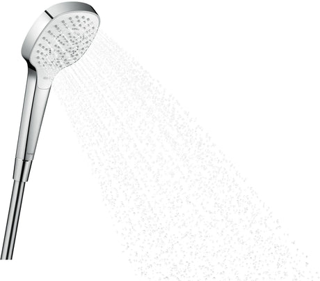 HANSGROHE Handbrause Croma Select E Multi – 3 Strahlarten, Select-Taste, weiß/chrom