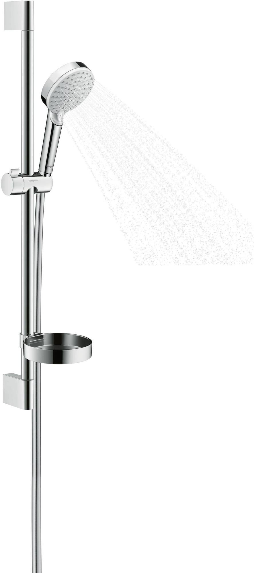 HANSGROHE Crometta Vario Brauseset weiß/chrom mit Unica´Croma Brausestange 650 mm