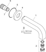 AXOR Citterio Wanneneinlauf DN 20, 165 mm Ausladung, Chrom – Wandmontage