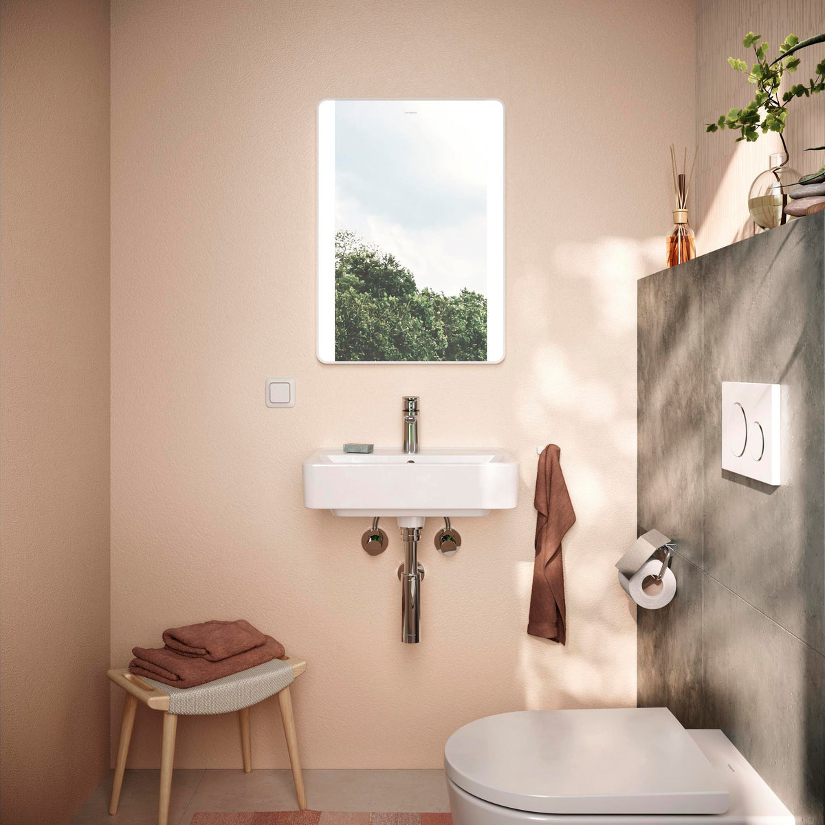 HANSGROHE Xarita Lite Q Wandspiegel 500 mm mit seitlicher LED-Beleuchtung, mattschwarz