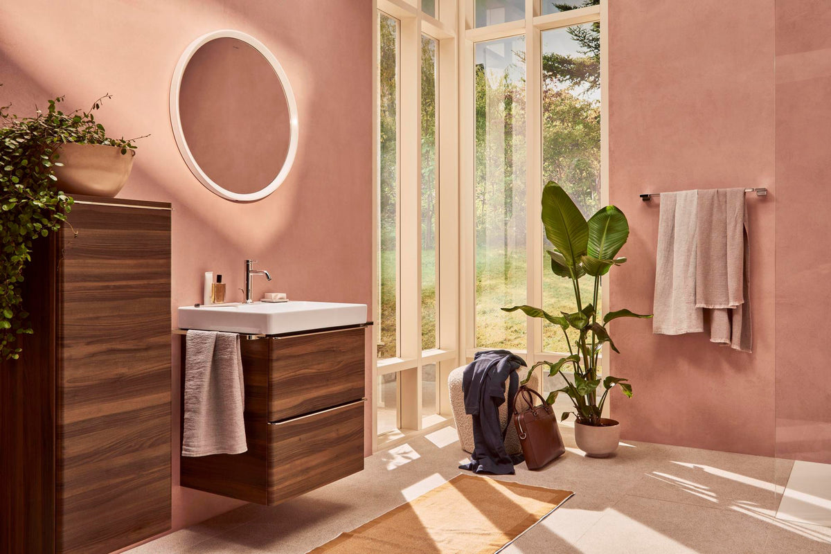 HANSGROHE Xelu Q Halbhochschrank 1065 mm weiß hochglanz – 1 Tür, SoftClose, links