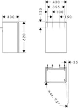 HANSGROHE Xilesa E Waschtischunterschrank 430 mm, Tür links, MoistureProof