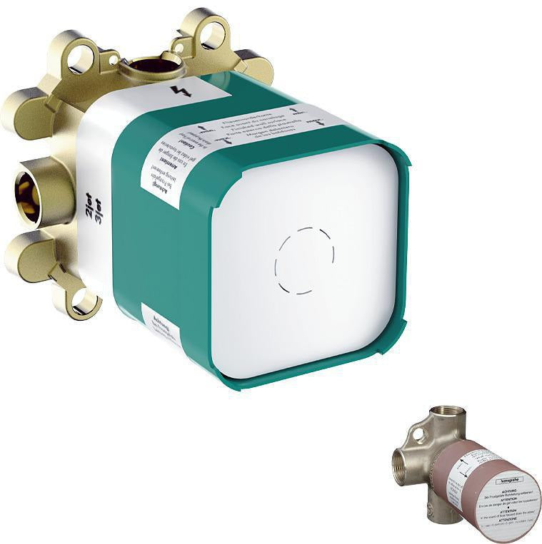 AXOR ShowerSolutions Grundset für Kopfbrause 2-jet mit Brausearm – thermostatisch, quadratisch, schallentkoppelt