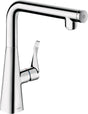 HANSGROHE Metris Select M71 Küchenmischer 260 mm mit Select-Knopf und schwenkbarem L-Auslauf