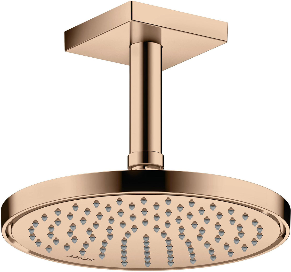 AXOR Decken-Anschlussstück 100 mm DN 15 eckig in Edelstahl-Optik von Hansgrohe