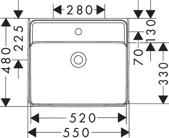 HANSGROHE Waschtisch Xanuia Q 550x480mm weiß SmartClean ohne Hahnloch mit Überlauf