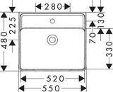 HANSGROHE Waschtisch Xanuia Q 550x480mm weiß SmartClean ohne Hahnloch mit Überlauf
