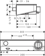 HANSGROHE ShowerTablet Select 300 Brausethermostat DN15 Aufputz Chrom – CoolContact & Select-Button