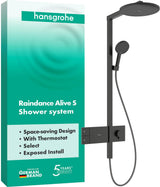 HANSGROHE Raindance Alive S 300 1jet Duschsystem mit Thermostat ShowerSelect Comfort E – Schwarz