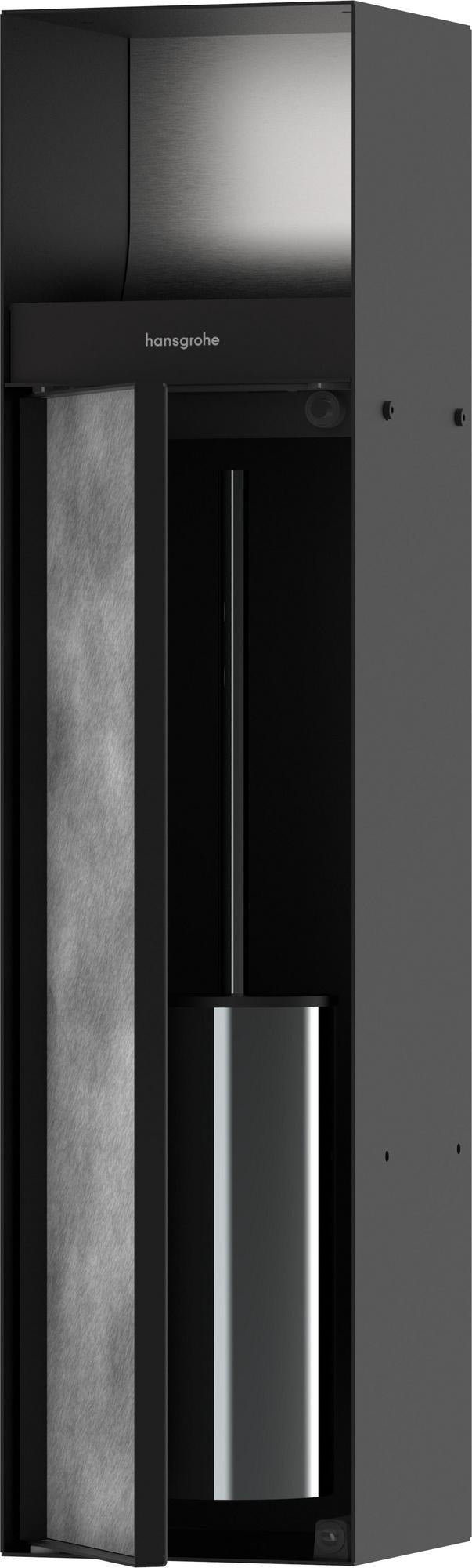 HANSGROHE XtraStoris Rock Toilettenbürstenhalter mit Papierhalter, befliesbare Tür, mattweiß