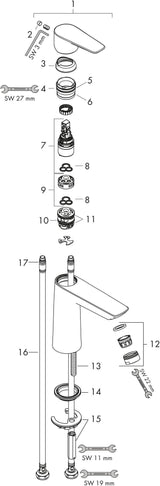 HANSGROHE Talis E Einhebel-Waschtischmischer 110 CoolStart mit Ablaufgarnitur, chrom