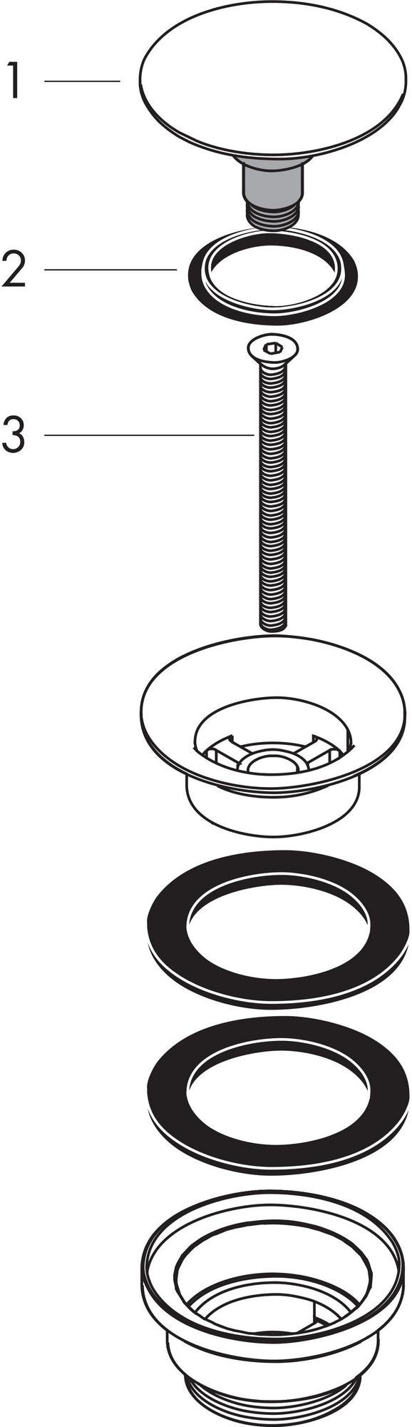 HANSGROHE Ablaufgarnitur PUSH-OPEN für Waschtisch & Bidet, chrom, Messing, mit Überlauf