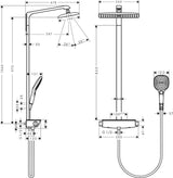 HANSGROHE Showerpipe RAINDANCE SELECT E 360 mit Thermostat und EcoSmart – Chrom