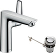 HANSGROHE Talis E Einhebel-Waschtischmischer 150 mit Zugstangen-Ablaufgarnitur, chrom