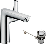 HANSGROHE Talis E Einhebel-Waschtischmischer 150 mit Zugstangen-Ablaufgarnitur, chrom