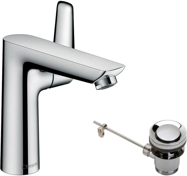 HANSGROHE Talis E Einhebel-Waschtischmischer 150 mit Zugstangen-Ablaufgarnitur, chrom