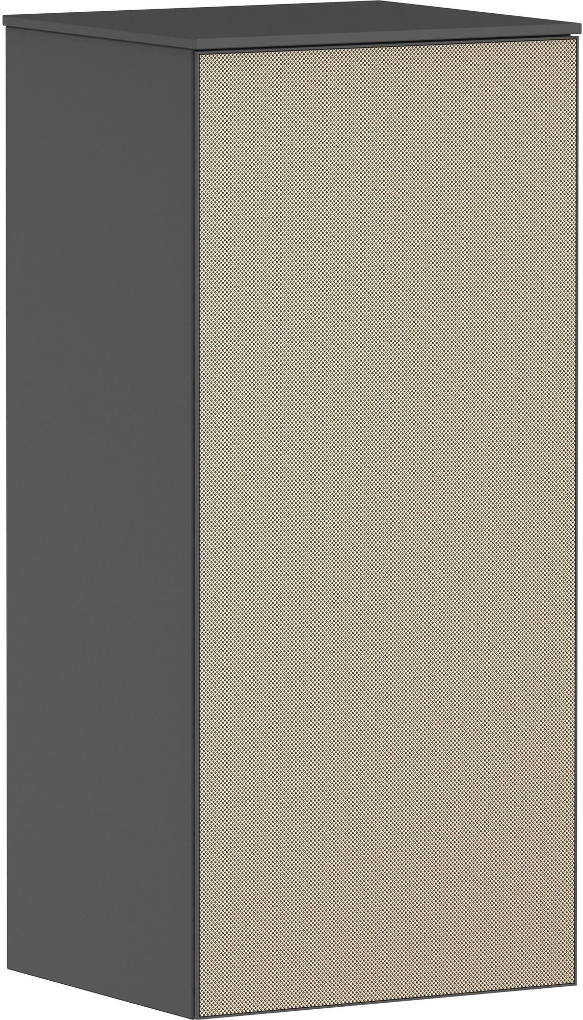 HANSGROHE Halbhochschrank Xevolos E 890 mm mit PushOpen, Eiche dunkel/Weiß, links