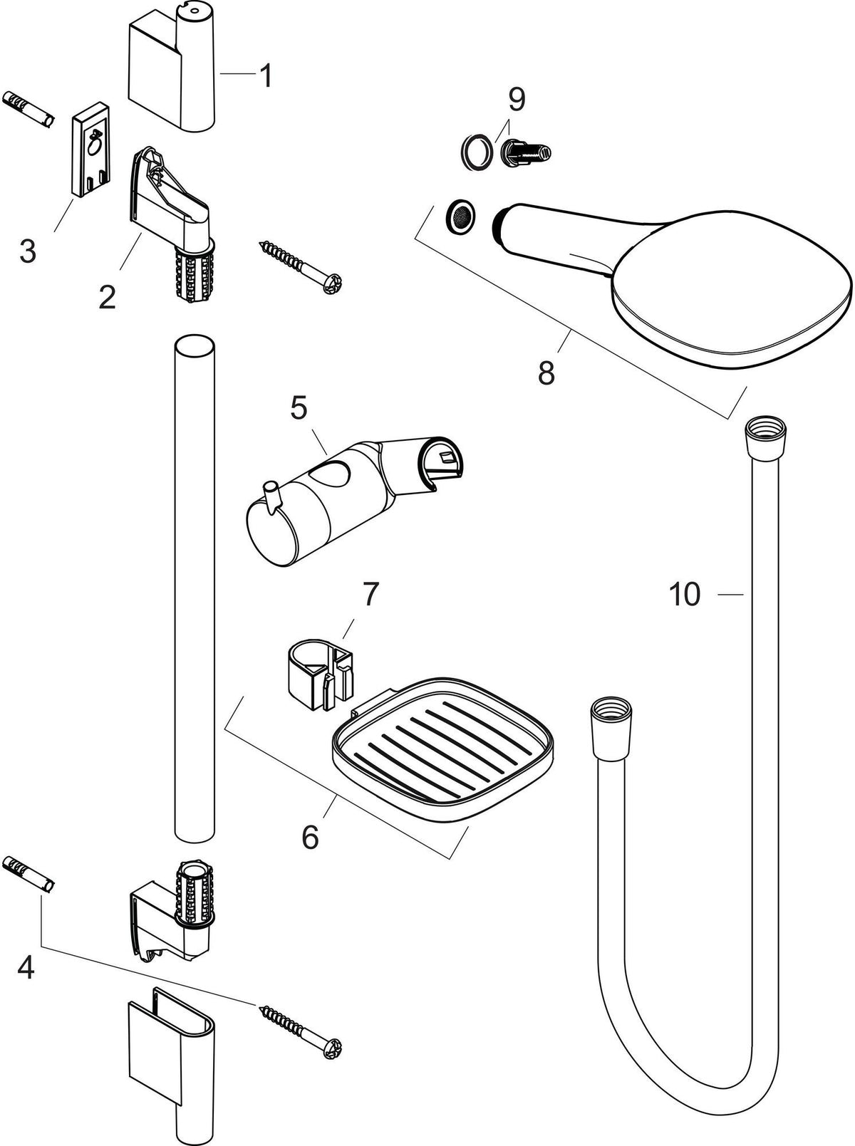 HANSGROHE Raindance Select E 120 Brauseset mit Unica´S Puro Stange, 3 Strahlarten, Chrom