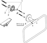 AXOR Universal Circular Handtuchring mattweiß – schwenkbar, verdeckte Wandmontage, Ø 250 mm