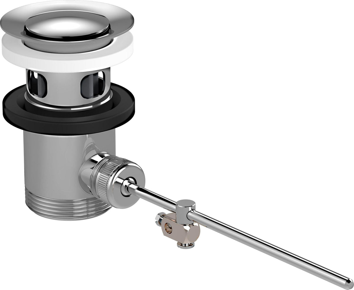 HANSGROHE Ablaufventil DN 32 mit Zugstange – brushed nickel, Messing, für Waschtische mit Überlauf