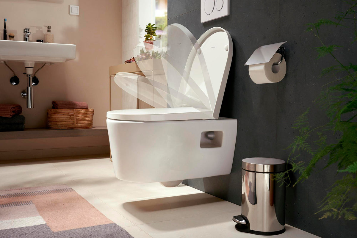 HANSGROHE WC-Sitz EluPura Original S weiß – glänzend, abnehmbar, Montage von oben