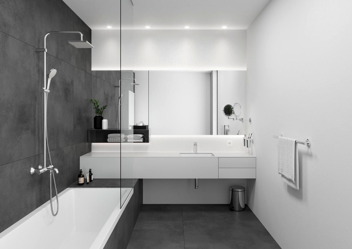 Hansgrohe VERNIS Shape 100 Einhebel-Waschtischmischer mit Zugstangen-Ablaufgarnitur, chrom