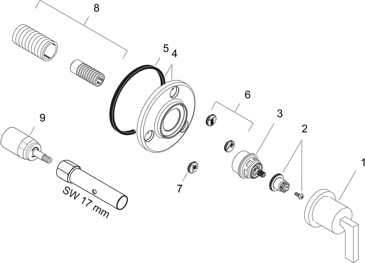 AXOR Citterio Ab-/Umstellventil Unterputz mit Hebelgriff, chrom – DN20, Messing