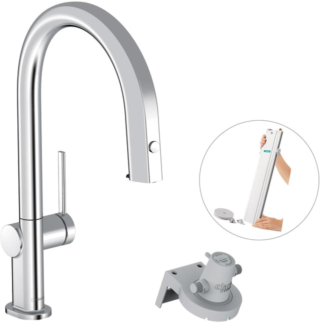 HANSGROHE Filtersystem 210 Aqittura M91 Ausziehschlauch, 1 Jet, sBox Chrom