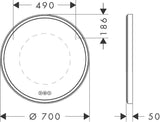 HANSGROHE Spiegel Xarita S 700 mm mit LED-Beleuchtung und kapazitivem Berührungssensor
