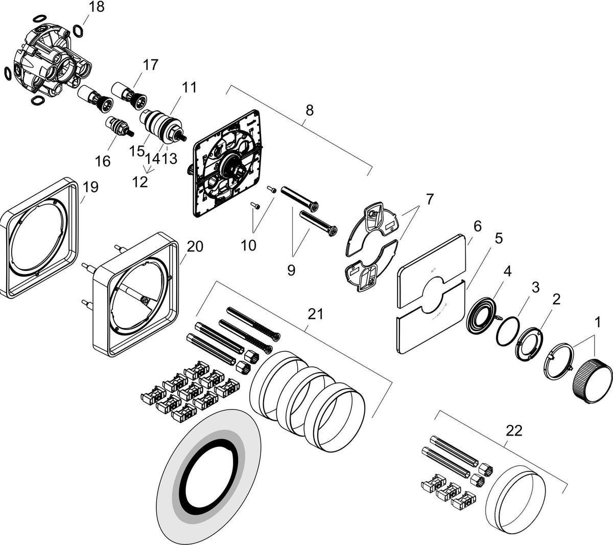 AXOR ShowerSelect ID Thermostat Unterputz mit 2 Verbrauchern von HANSGROHE – chrom