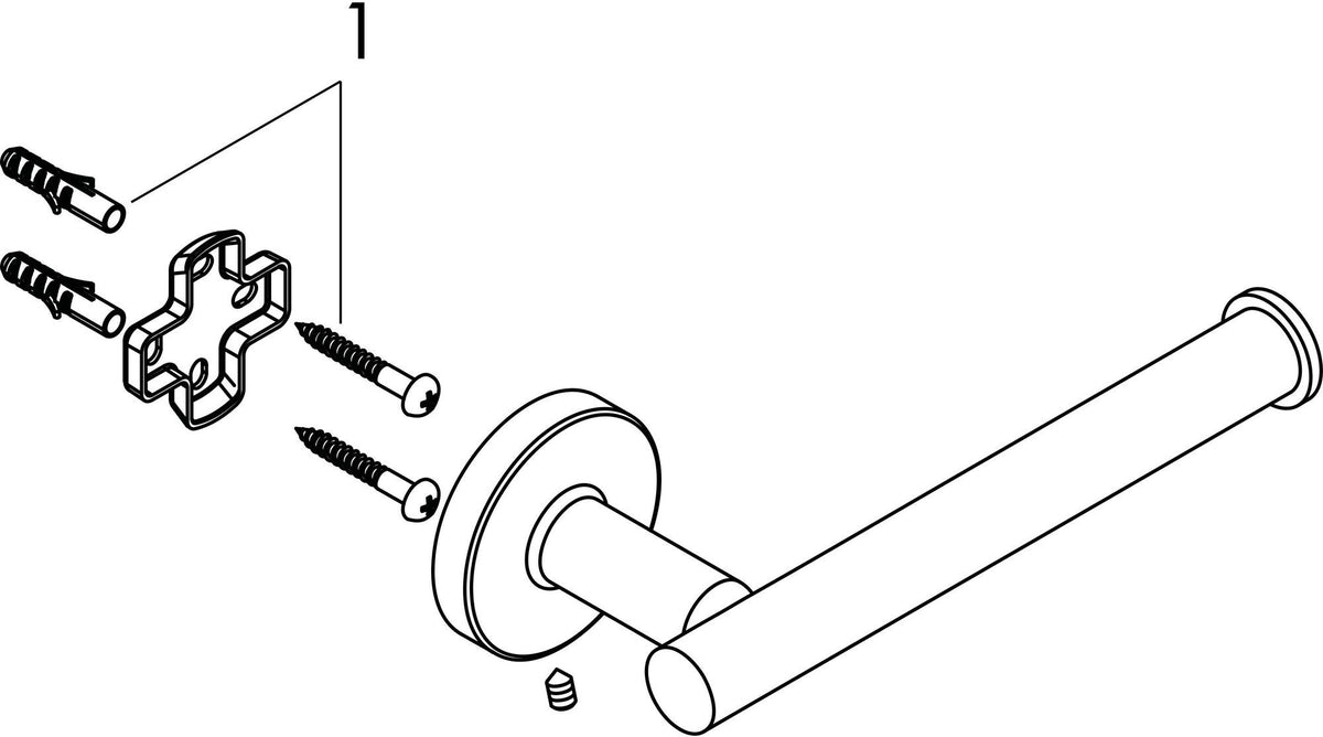 HANSGROHE Logis Universal Papierrollenhalter chrom – Wandmontage, Messing, ohne Deckel