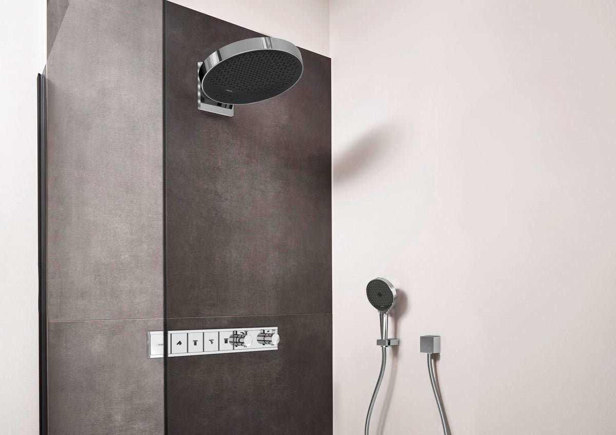 HANSGROHE HG Handbrause Rainfinity 130 3jet Chrom – 3 Strahlarten, QuickClean, Select-Taste