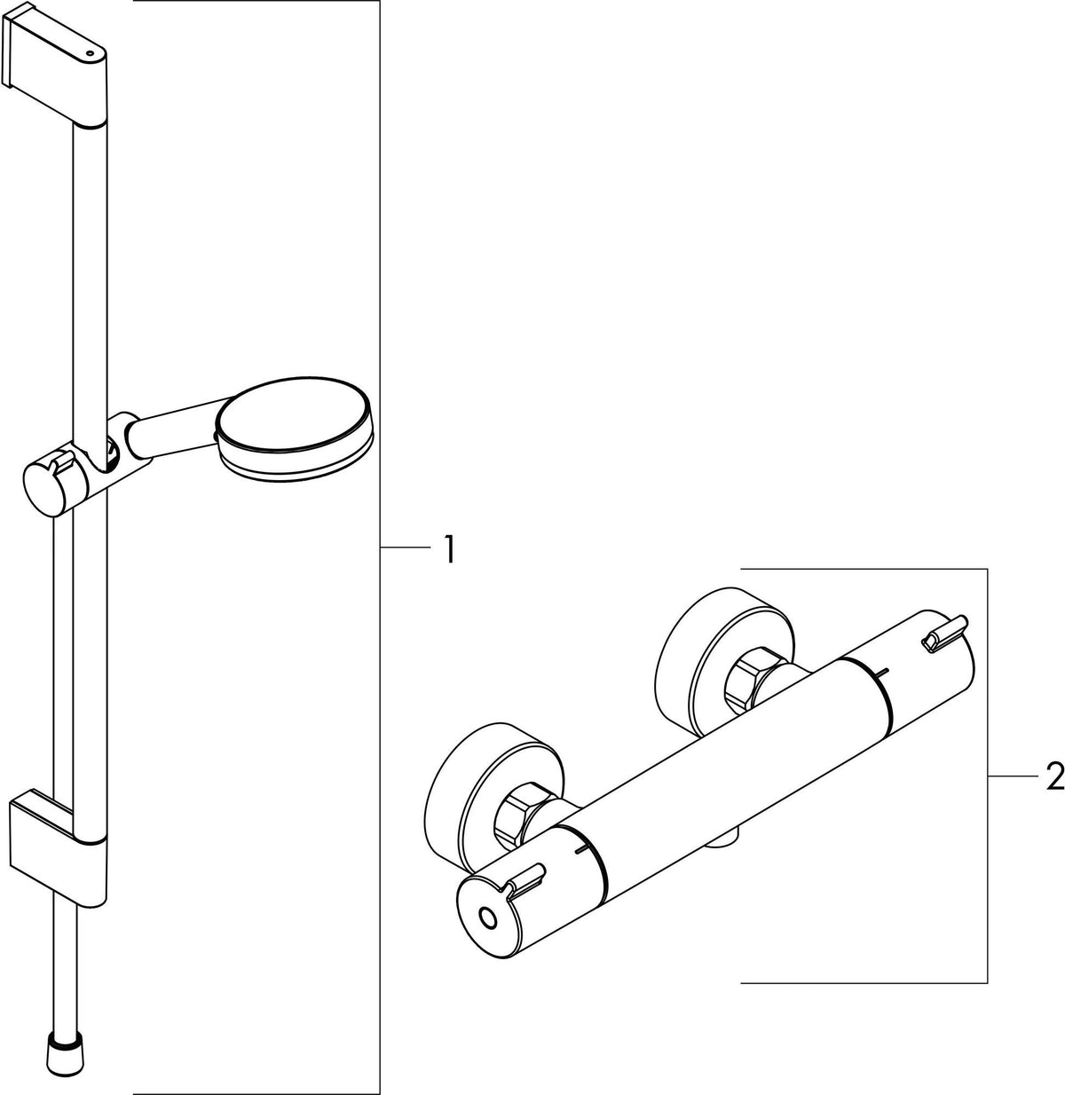 HANSGROHE Brauseset ECOSTAT 1001 CL COMBI Crometta, 650 mm Brausestange, weiß/chrom